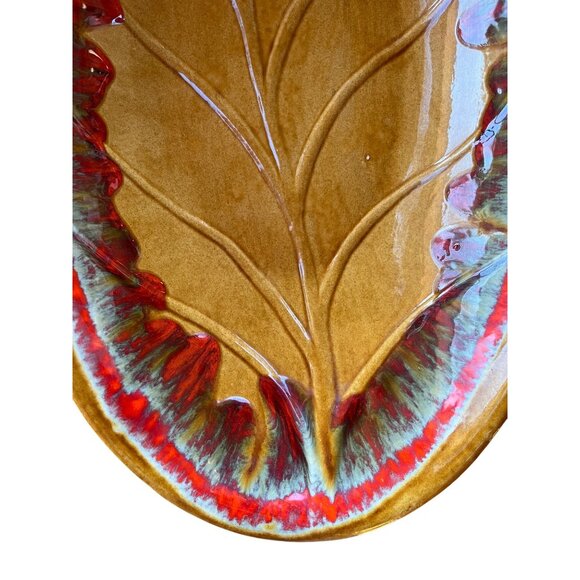 VTG California Pottery Rich Color Woodgrain Large Centerpiece R-133 18 x 10 x 3" - Picture 10 of 16